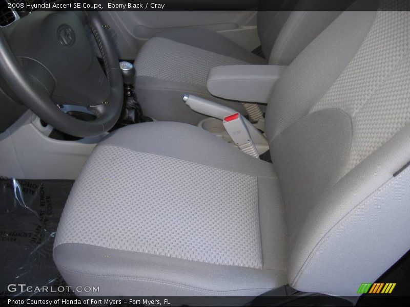 Ebony Black / Gray 2008 Hyundai Accent SE Coupe