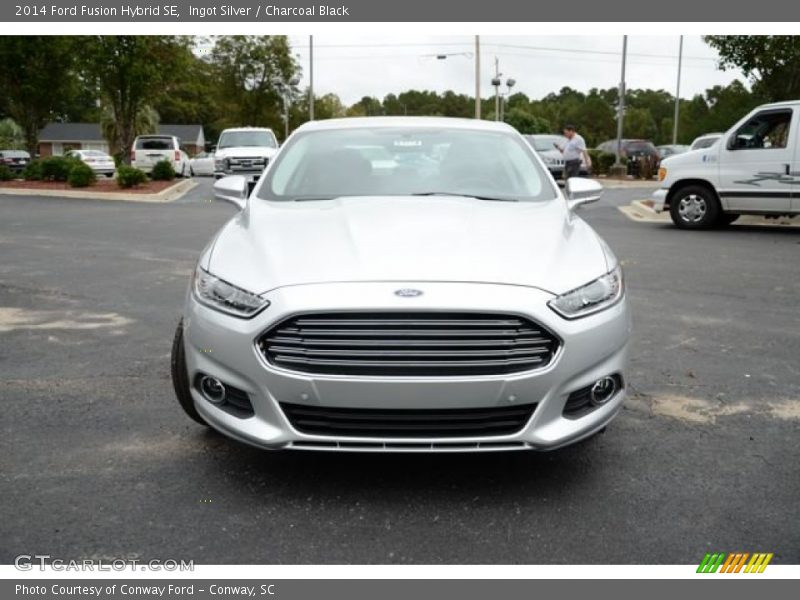Ingot Silver / Charcoal Black 2014 Ford Fusion Hybrid SE