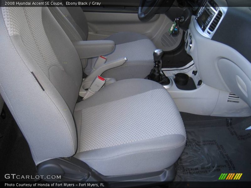 Ebony Black / Gray 2008 Hyundai Accent SE Coupe