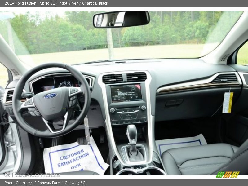 Ingot Silver / Charcoal Black 2014 Ford Fusion Hybrid SE