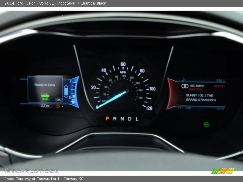 Ingot Silver / Charcoal Black 2014 Ford Fusion Hybrid SE