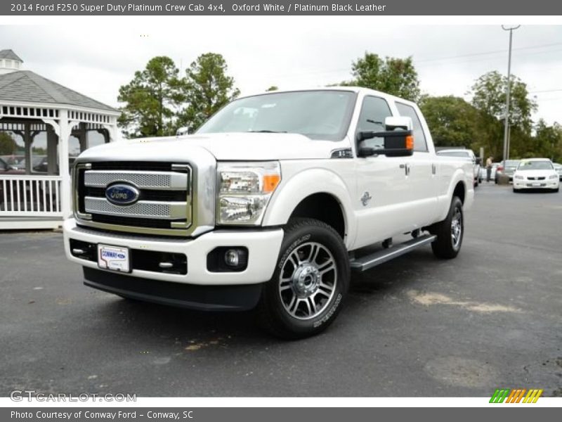 Oxford White / Platinum Black Leather 2014 Ford F250 Super Duty Platinum Crew Cab 4x4
