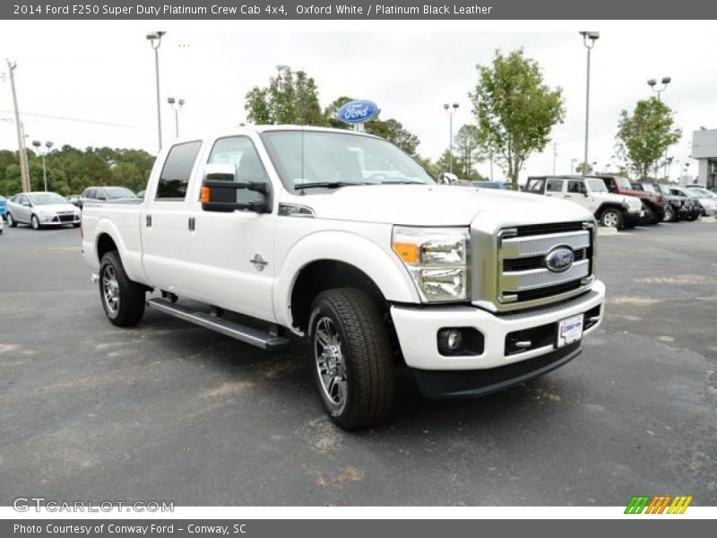 Oxford White / Platinum Black Leather 2014 Ford F250 Super Duty Platinum Crew Cab 4x4