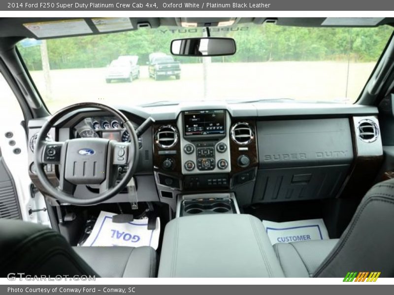 Oxford White / Platinum Black Leather 2014 Ford F250 Super Duty Platinum Crew Cab 4x4