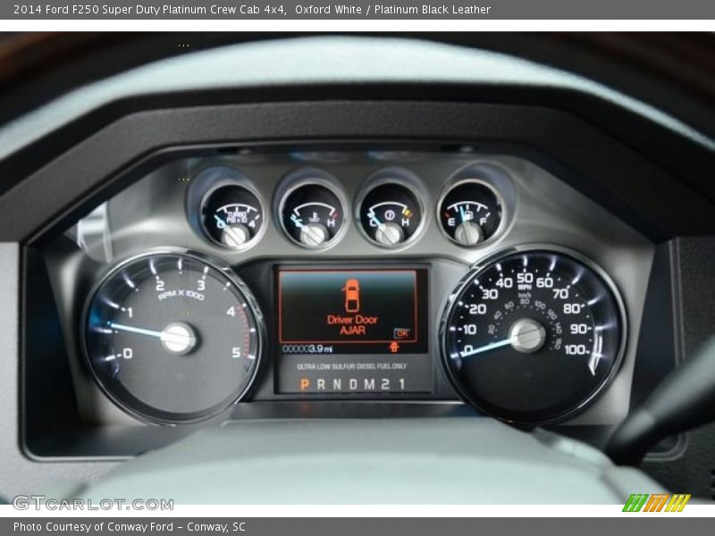 Oxford White / Platinum Black Leather 2014 Ford F250 Super Duty Platinum Crew Cab 4x4