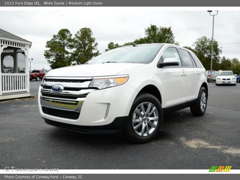 White Suede / Medium Light Stone 2013 Ford Edge SEL
