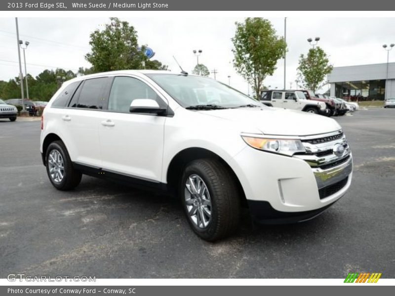 White Suede / Medium Light Stone 2013 Ford Edge SEL