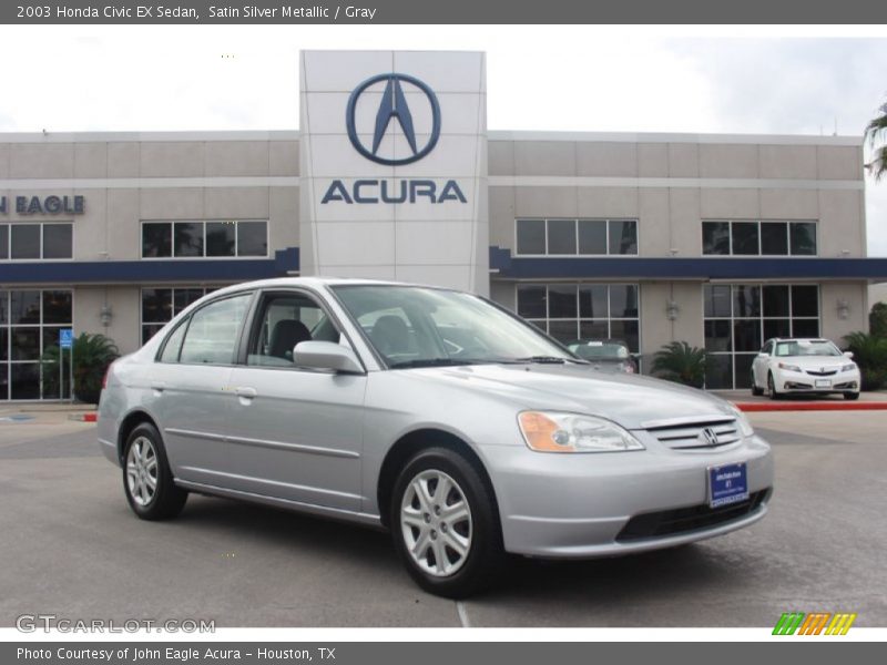 Satin Silver Metallic / Gray 2003 Honda Civic EX Sedan
