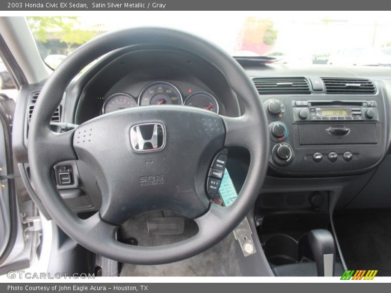Satin Silver Metallic / Gray 2003 Honda Civic EX Sedan