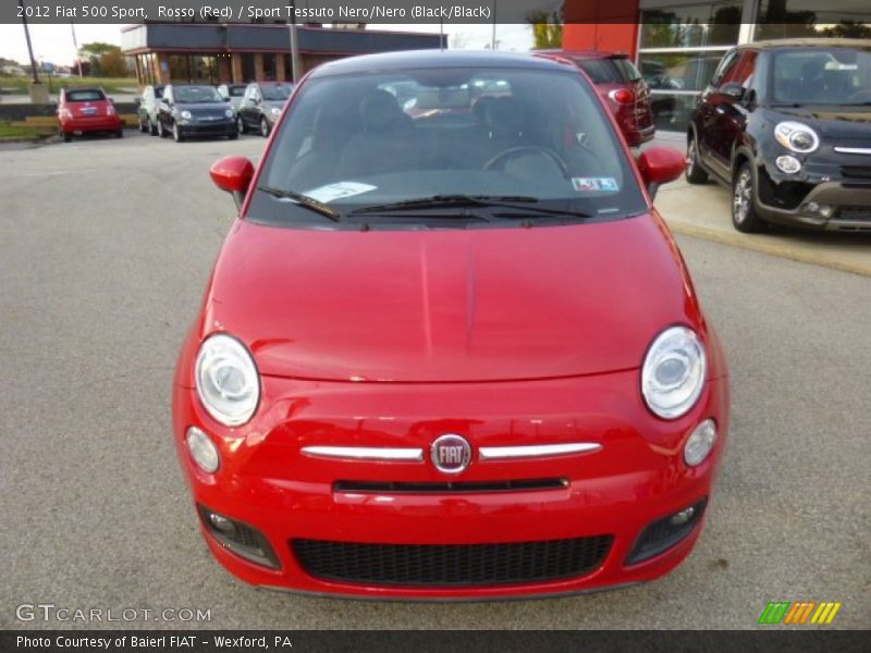 Rosso (Red) / Sport Tessuto Nero/Nero (Black/Black) 2012 Fiat 500 Sport