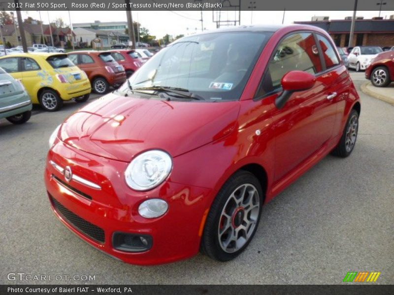 Rosso (Red) / Sport Tessuto Nero/Nero (Black/Black) 2012 Fiat 500 Sport