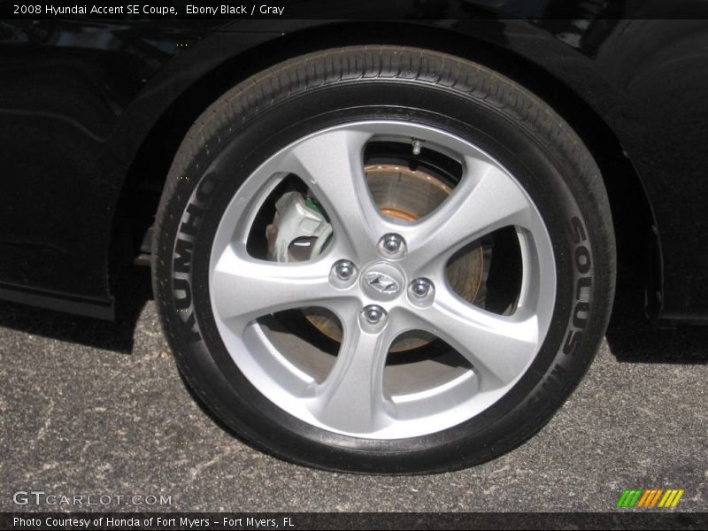 Ebony Black / Gray 2008 Hyundai Accent SE Coupe