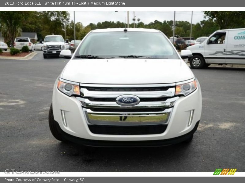 White Platinum Tri-Coat / Medium Light Stone 2013 Ford Edge SEL