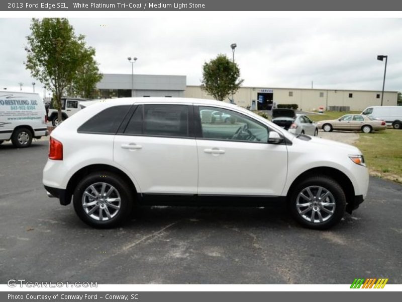 White Platinum Tri-Coat / Medium Light Stone 2013 Ford Edge SEL