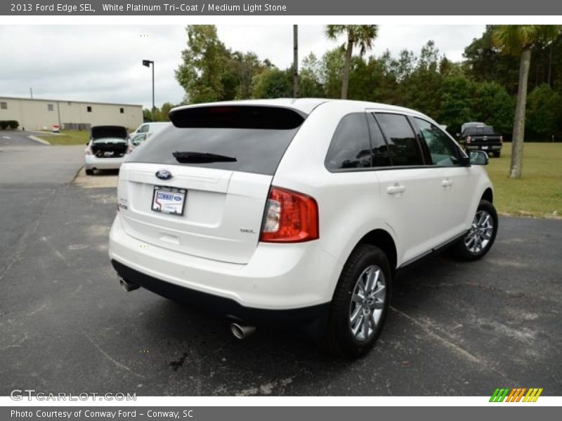 White Platinum Tri-Coat / Medium Light Stone 2013 Ford Edge SEL