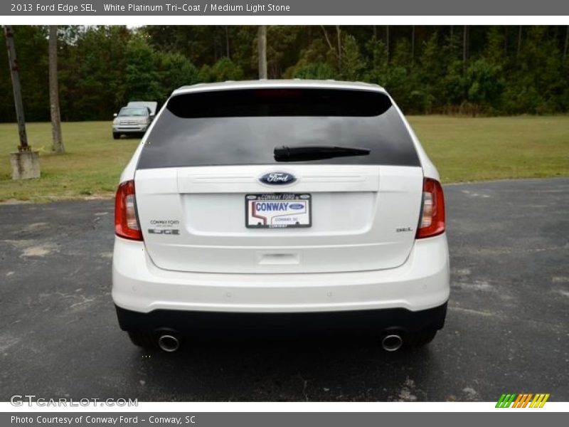 White Platinum Tri-Coat / Medium Light Stone 2013 Ford Edge SEL