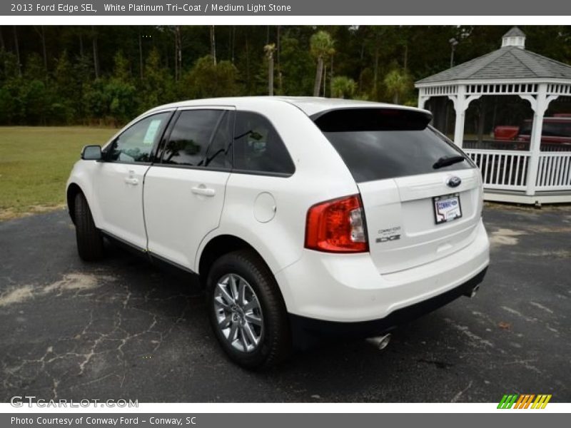 White Platinum Tri-Coat / Medium Light Stone 2013 Ford Edge SEL