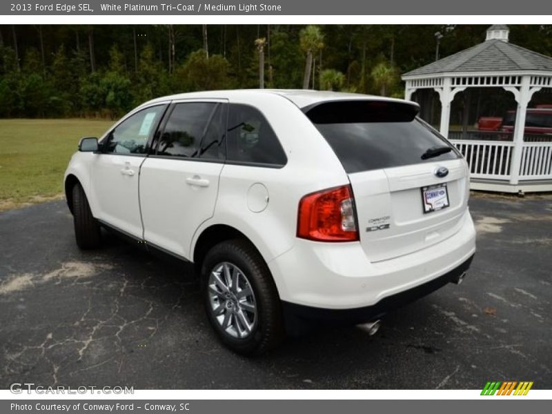 White Platinum Tri-Coat / Medium Light Stone 2013 Ford Edge SEL