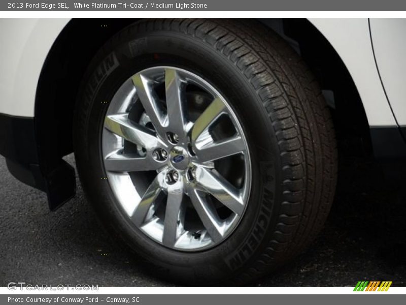 White Platinum Tri-Coat / Medium Light Stone 2013 Ford Edge SEL
