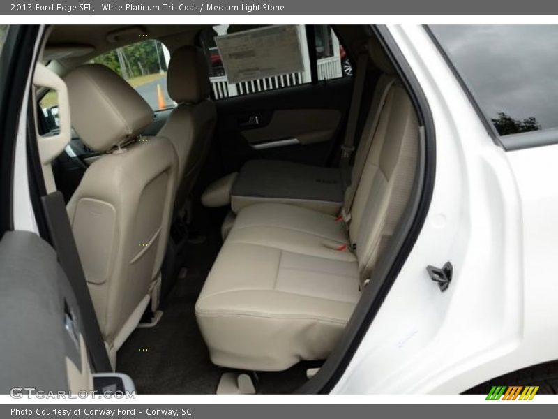 White Platinum Tri-Coat / Medium Light Stone 2013 Ford Edge SEL
