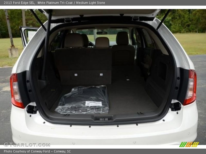 White Platinum Tri-Coat / Medium Light Stone 2013 Ford Edge SEL