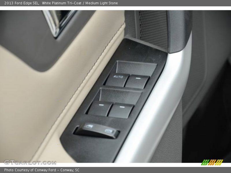 White Platinum Tri-Coat / Medium Light Stone 2013 Ford Edge SEL