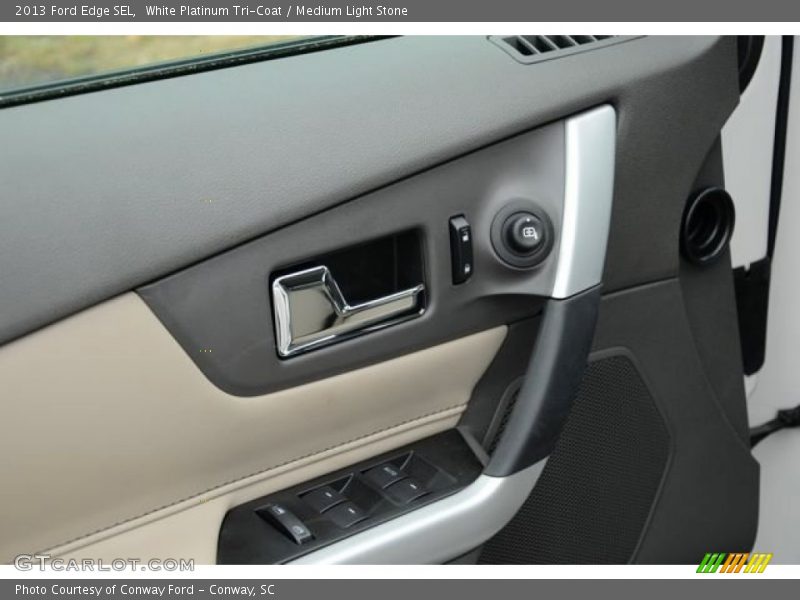 White Platinum Tri-Coat / Medium Light Stone 2013 Ford Edge SEL