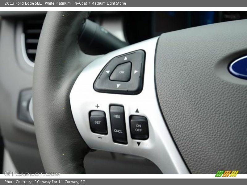 White Platinum Tri-Coat / Medium Light Stone 2013 Ford Edge SEL