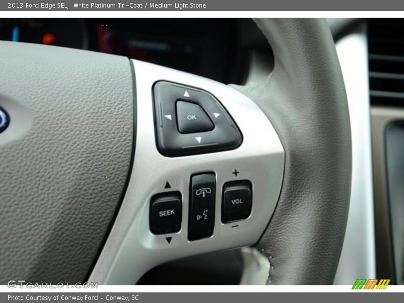 White Platinum Tri-Coat / Medium Light Stone 2013 Ford Edge SEL
