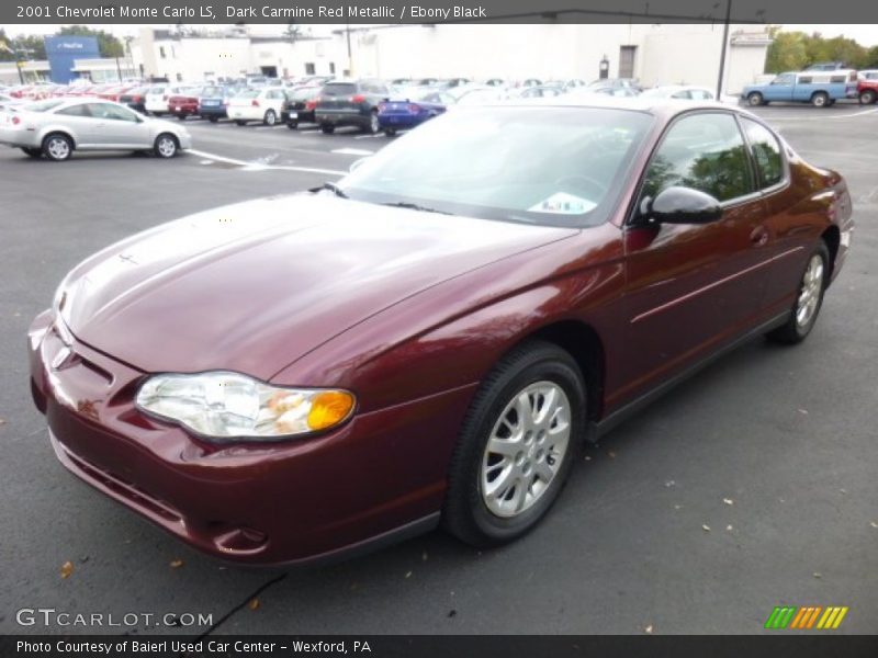 Dark Carmine Red Metallic / Ebony Black 2001 Chevrolet Monte Carlo LS