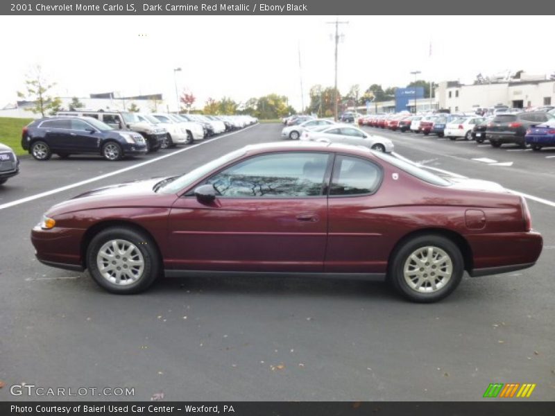 Dark Carmine Red Metallic / Ebony Black 2001 Chevrolet Monte Carlo LS
