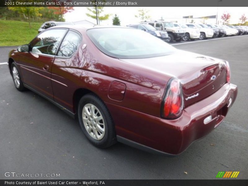 Dark Carmine Red Metallic / Ebony Black 2001 Chevrolet Monte Carlo LS