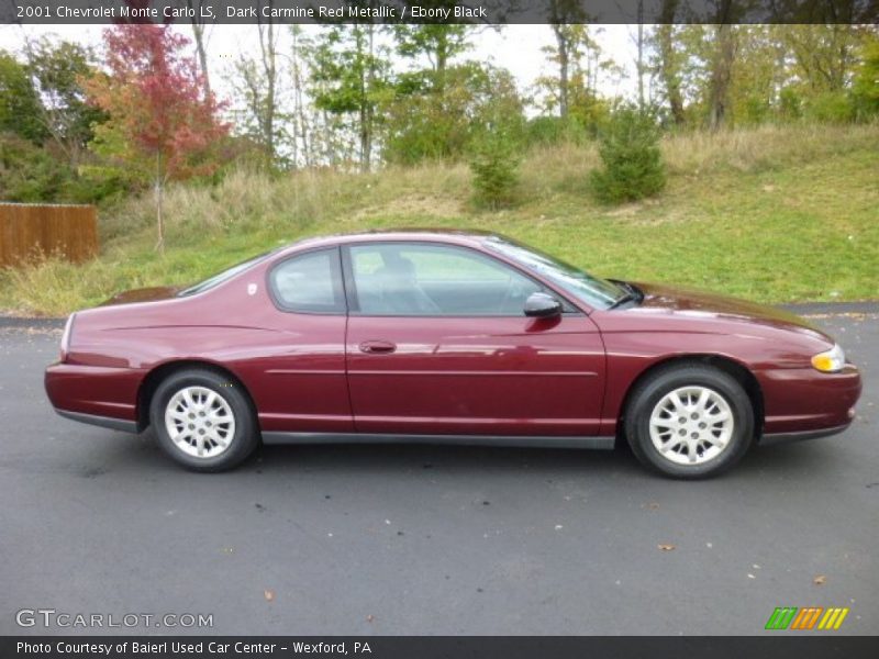 Dark Carmine Red Metallic / Ebony Black 2001 Chevrolet Monte Carlo LS