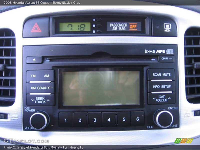 Ebony Black / Gray 2008 Hyundai Accent SE Coupe