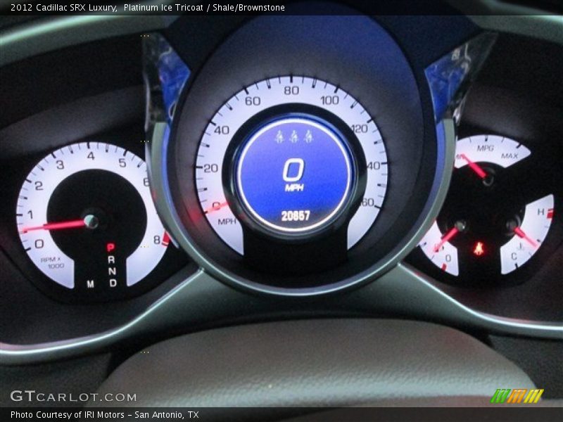 Platinum Ice Tricoat / Shale/Brownstone 2012 Cadillac SRX Luxury