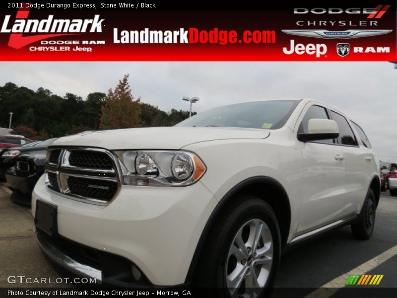 Stone White / Black 2011 Dodge Durango Express