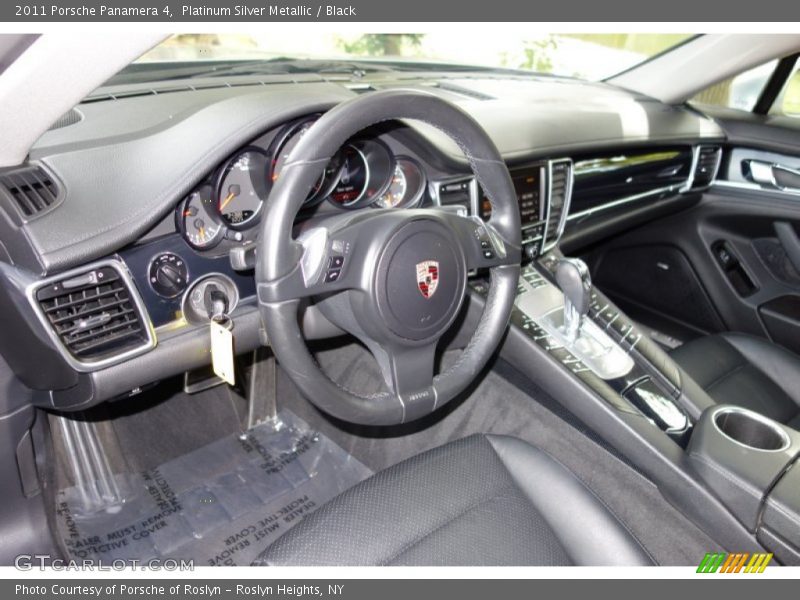 Platinum Silver Metallic / Black 2011 Porsche Panamera 4