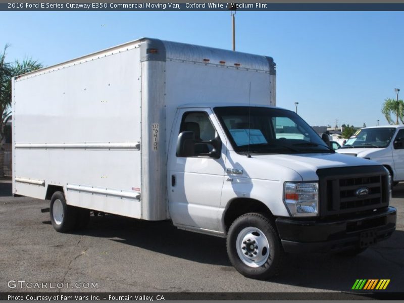 Oxford White / Medium Flint 2010 Ford E Series Cutaway E350 Commercial Moving Van