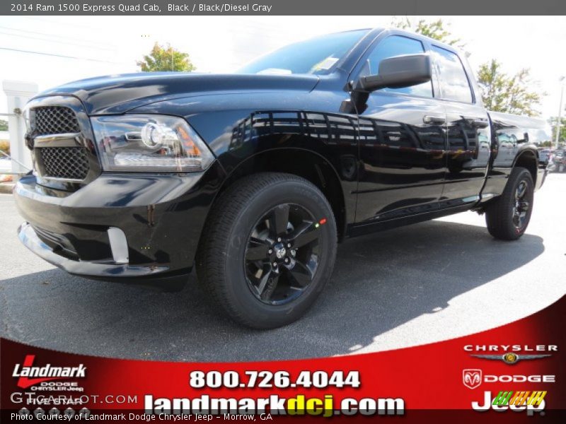 Black / Black/Diesel Gray 2014 Ram 1500 Express Quad Cab