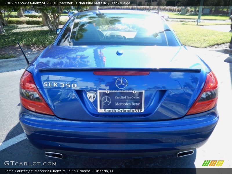 Orion Blue Metallic / Black/Beige 2009 Mercedes-Benz SLK 350 Roadster