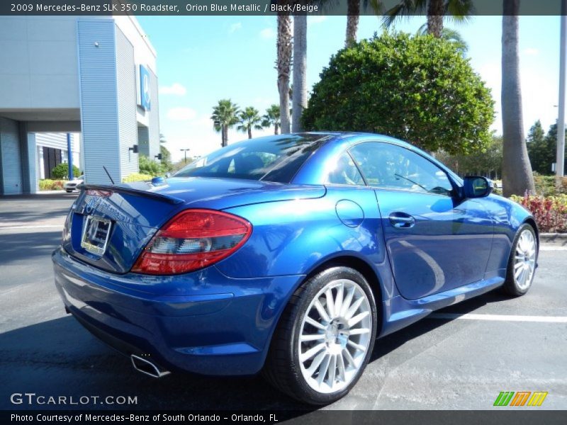 Orion Blue Metallic / Black/Beige 2009 Mercedes-Benz SLK 350 Roadster