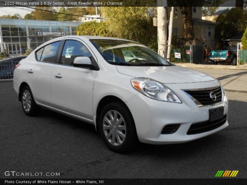 Fresh Powder White / Charcoal 2012 Nissan Versa 1.6 SV Sedan
