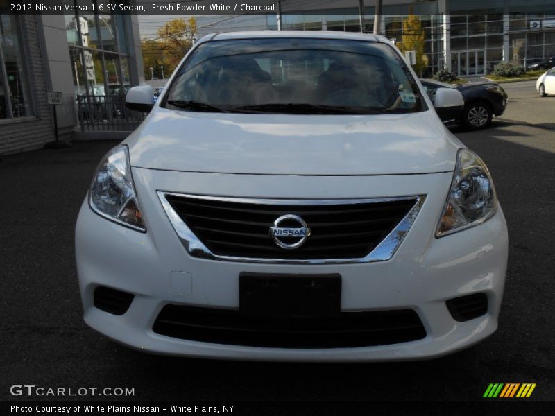 Fresh Powder White / Charcoal 2012 Nissan Versa 1.6 SV Sedan