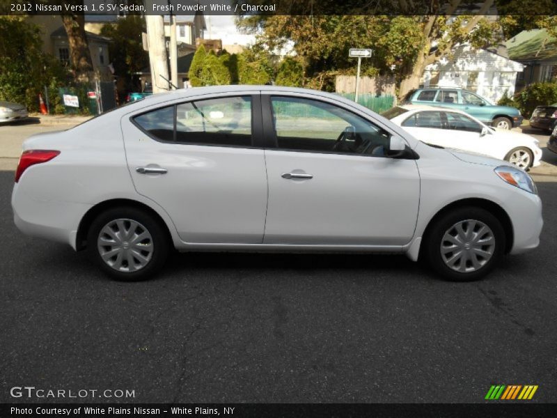 Fresh Powder White / Charcoal 2012 Nissan Versa 1.6 SV Sedan