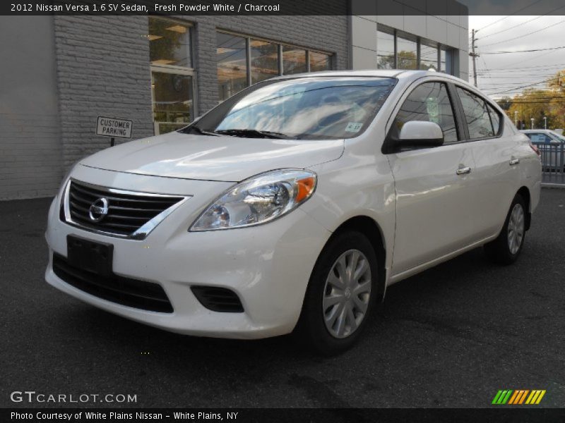 Fresh Powder White / Charcoal 2012 Nissan Versa 1.6 SV Sedan