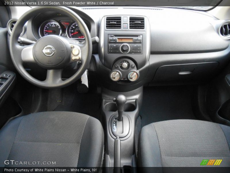 Fresh Powder White / Charcoal 2012 Nissan Versa 1.6 SV Sedan