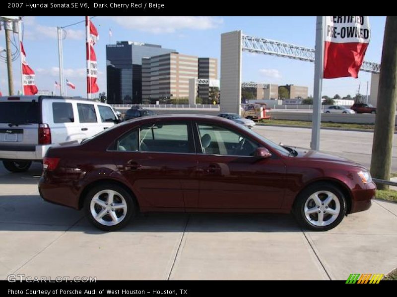 Dark Cherry Red / Beige 2007 Hyundai Sonata SE V6