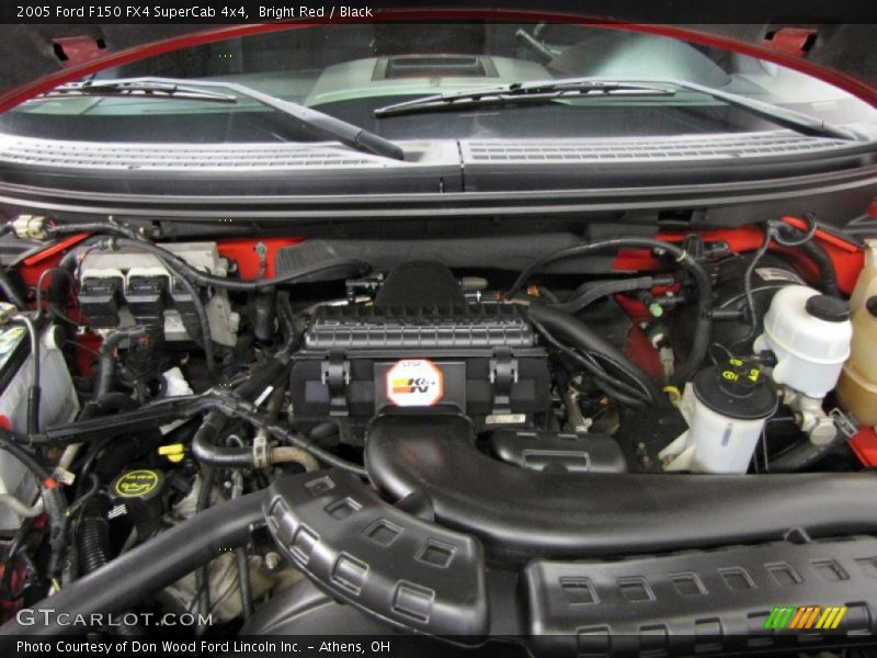 Bright Red / Black 2005 Ford F150 FX4 SuperCab 4x4