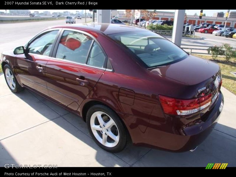 Dark Cherry Red / Beige 2007 Hyundai Sonata SE V6