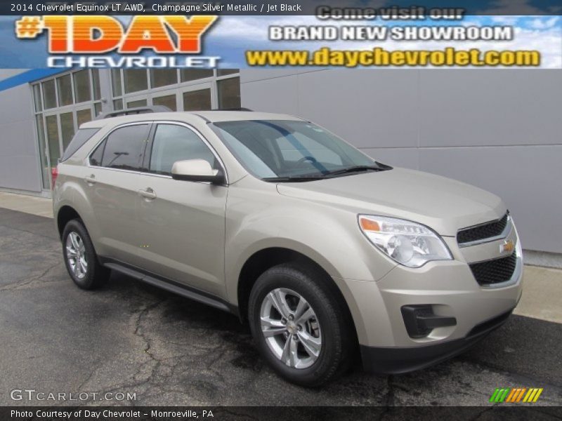 Champagne Silver Metallic / Jet Black 2014 Chevrolet Equinox LT AWD